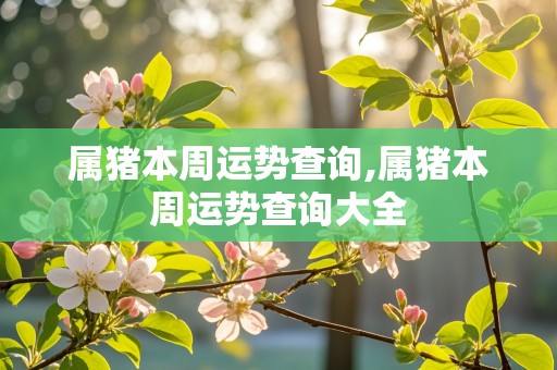 属猪本周运势查询,属猪本周运势查询大全