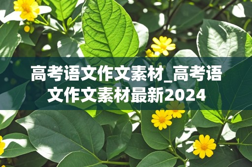 高考语文作文素材_高考语文作文素材最新2024