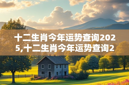 十二生肖今年运势查询2025,十二生肖今年运势查询2025运势