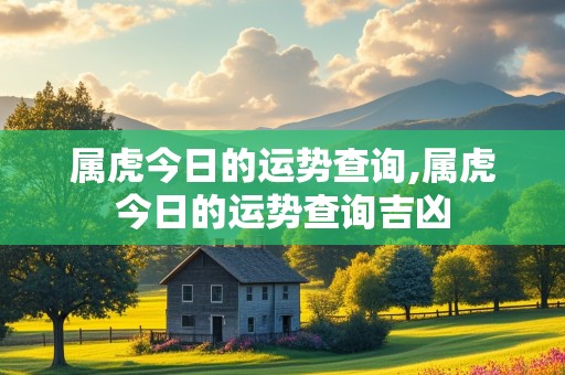 属虎今日的运势查询,属虎今日的运势查询吉凶