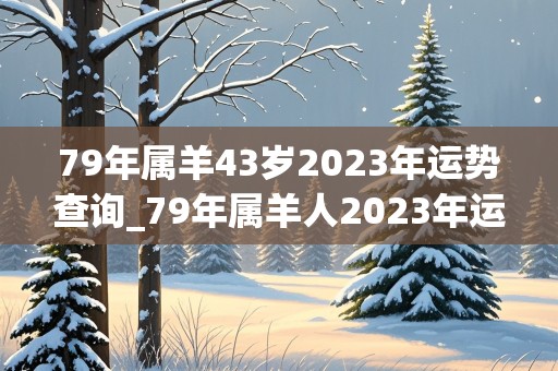 79年属羊43岁2023年运势查询_79年属羊人2023年运势运程