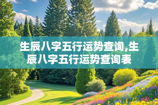 生辰八字五行运势查询,生辰八字五行运势查询表