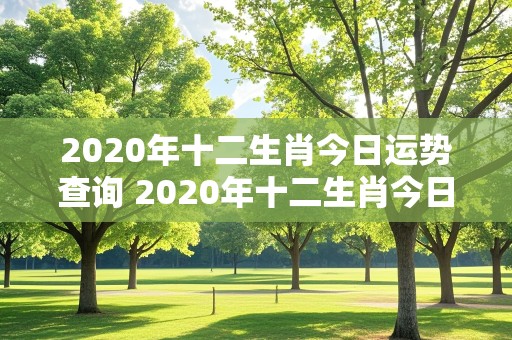 2020年十二生肖今日运势查询 2020年十二生肖今日运势查询表