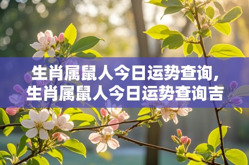 生肖属鼠人今日运势查询,生肖属鼠人今日运势查询吉凶