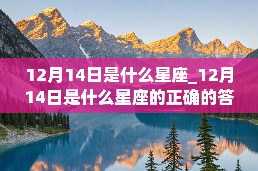 12月14日是什么星座_12月14日是什么星座的正确的答案