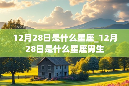 12月28日是什么星座_12月28日是什么星座男生