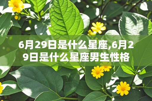 6月29日是什么星座,6月29日是什么星座男生性格