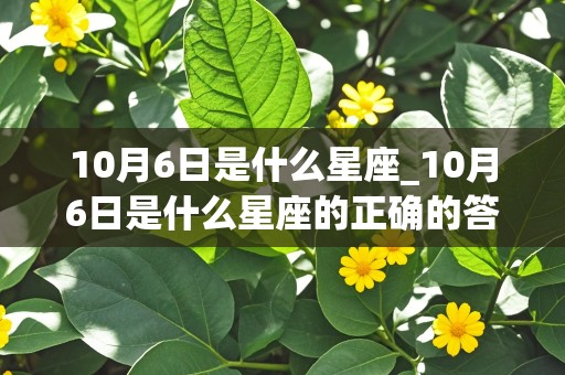 10月6日是什么星座_10月6日是什么星座的正确的答案