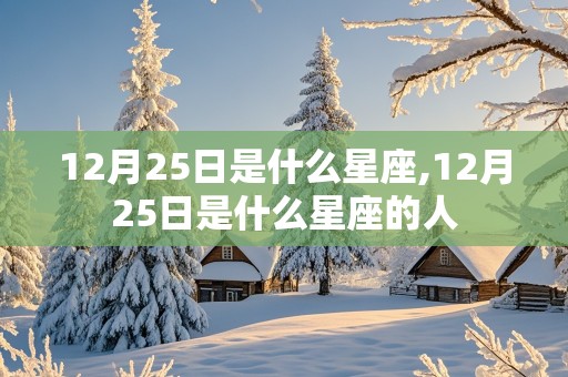 12月25日是什么星座,12月25日是什么星座的人