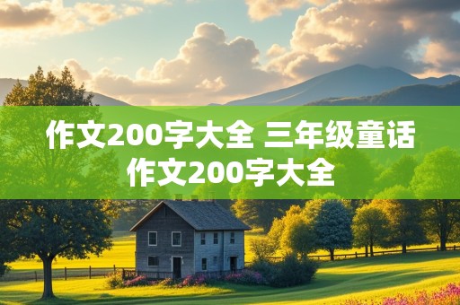 作文200字大全 三年级童话作文200字大全