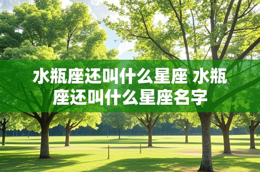 水瓶座还叫什么星座 水瓶座还叫什么星座名字