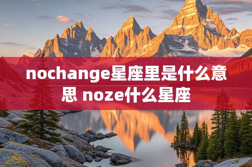 nochange星座里是什么意思 noze什么星座