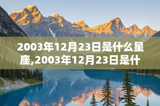 2003年12月23日是什么星座,2003年12月23日是什么星座?