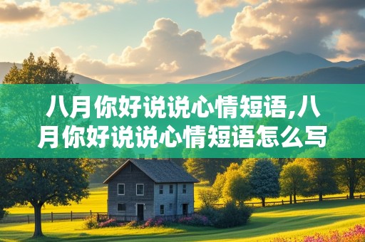 八月你好说说心情短语,八月你好说说心情短语怎么写