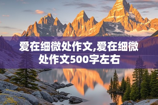 爱在细微处作文,爱在细微处作文500字左右