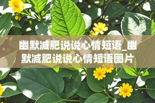 幽默减肥说说心情短语_幽默减肥说说心情短语图片