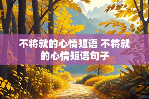 不将就的心情短语 不将就的心情短语句子