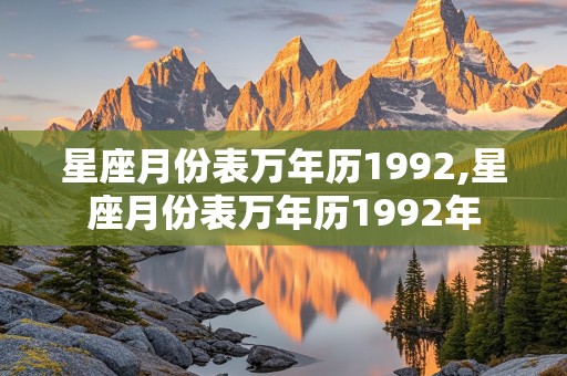 星座月份表万年历1992,星座月份表万年历1992年