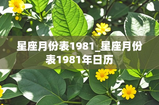 星座月份表1981_星座月份表1981年日历