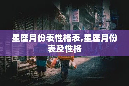 星座月份表性格表,星座月份表及性格