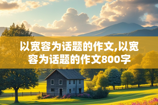 以宽容为话题的作文,以宽容为话题的作文800字