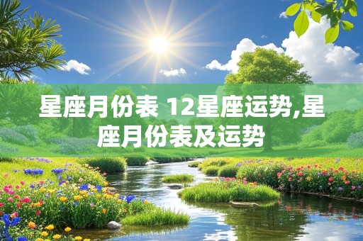 星座月份表 12星座运势,星座月份表及运势