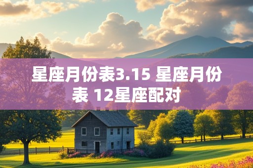 星座月份表3.15 星座月份表 12星座配对