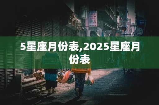 5星座月份表,2025星座月份表