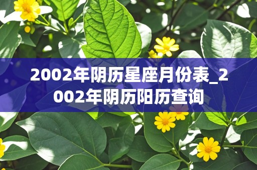 2002年阴历星座月份表_2002年阴历阳历查询