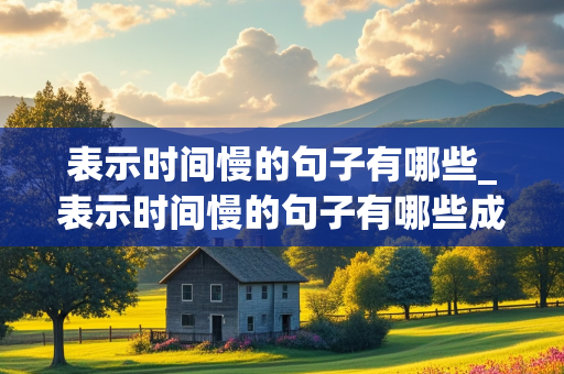 表示时间慢的句子有哪些_表示时间慢的句子有哪些成语