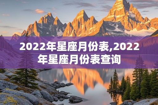 2022年星座月份表,2022年星座月份表查询