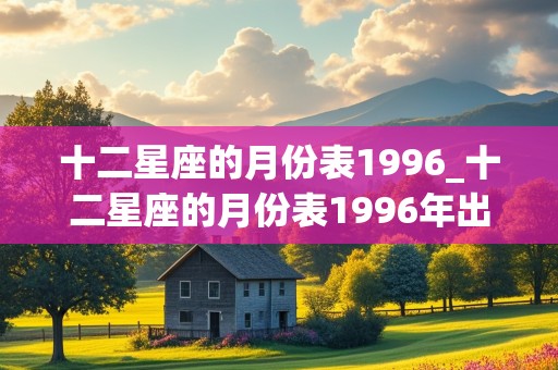 十二星座的月份表1996_十二星座的月份表1996年出生