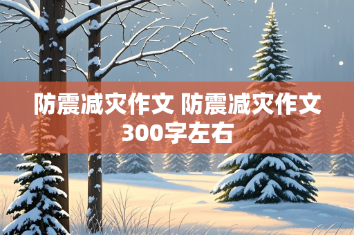 防震减灾作文 防震减灾作文300字左右