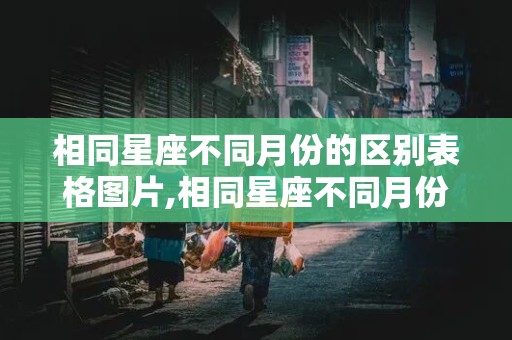 相同星座不同月份的区别表格图片,相同星座不同月份的区别表格图片大全