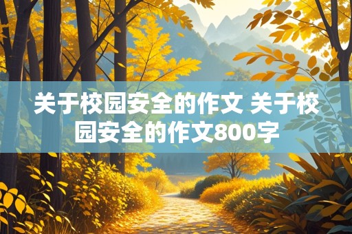 关于校园安全的作文 关于校园安全的作文800字