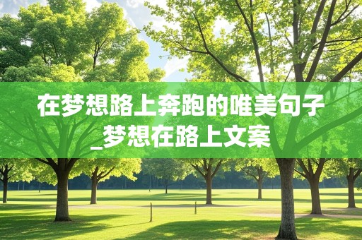 在梦想路上奔跑的唯美句子_梦想在路上文案