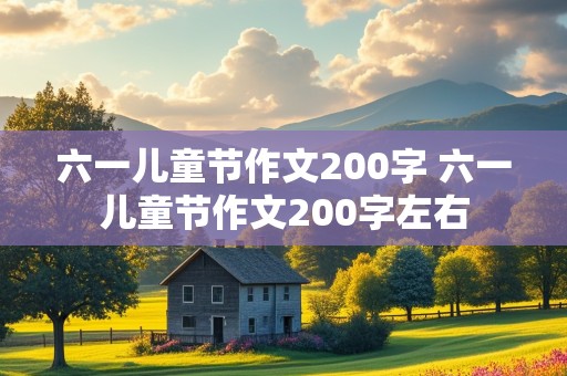 六一儿童节作文200字 六一儿童节作文200字左右