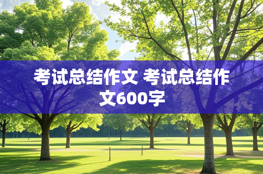 考试总结作文 考试总结作文600字