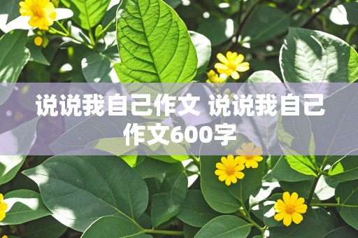 说说我自己作文 说说我自己作文600字