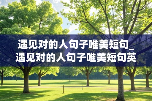 遇见对的人句子唯美短句_遇见对的人句子唯美短句英文