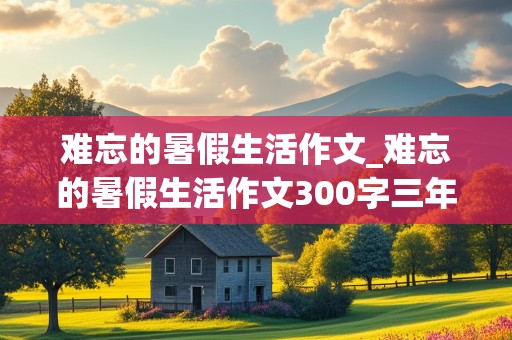 难忘的暑假生活作文_难忘的暑假生活作文300字三年级