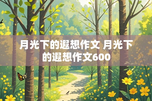 月光下的遐想作文 月光下的遐想作文600