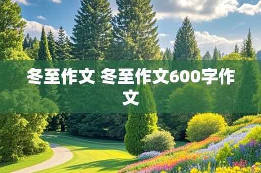 冬至作文 冬至作文600字作文