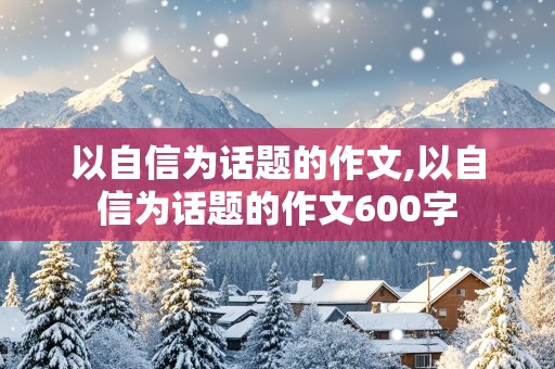 以自信为话题的作文,以自信为话题的作文600字