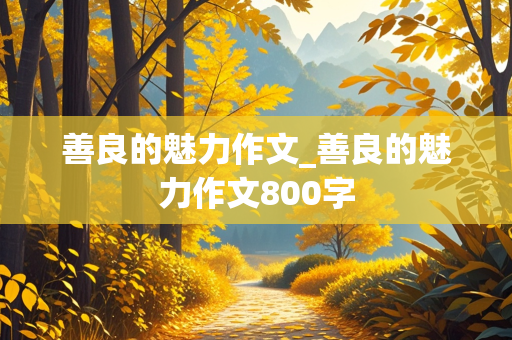 善良的魅力作文_善良的魅力作文800字