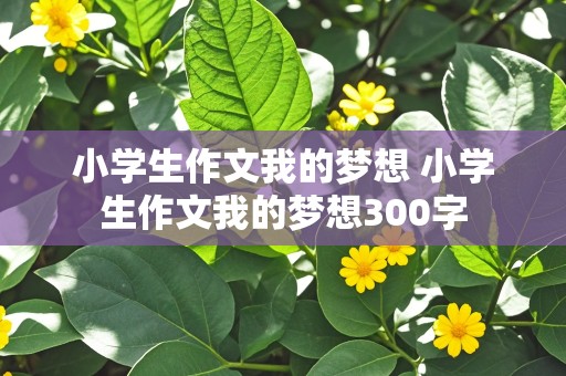 小学生作文我的梦想 小学生作文我的梦想300字