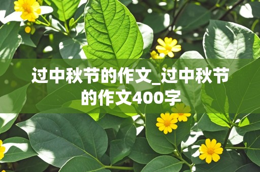 过中秋节的作文_过中秋节的作文400字