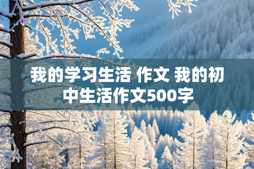 我的学习生活 作文 我的初中生活作文500字