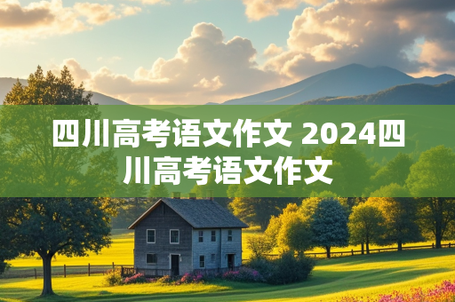 四川高考语文作文 2024四川高考语文作文