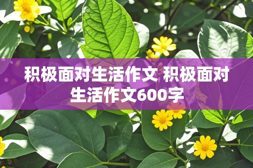 积极面对生活作文 积极面对生活作文600字